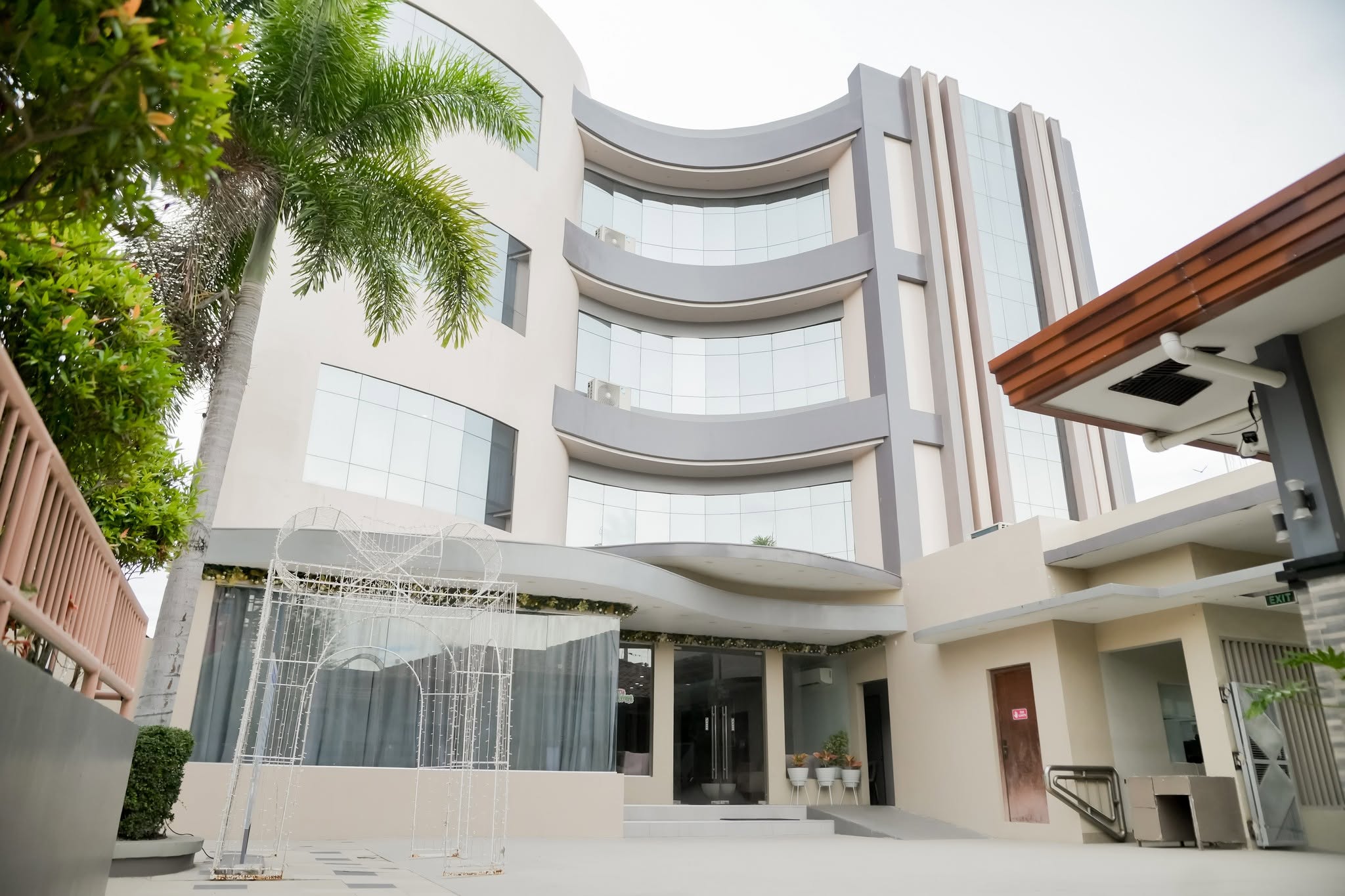 Modern hotel and convention center building exterior