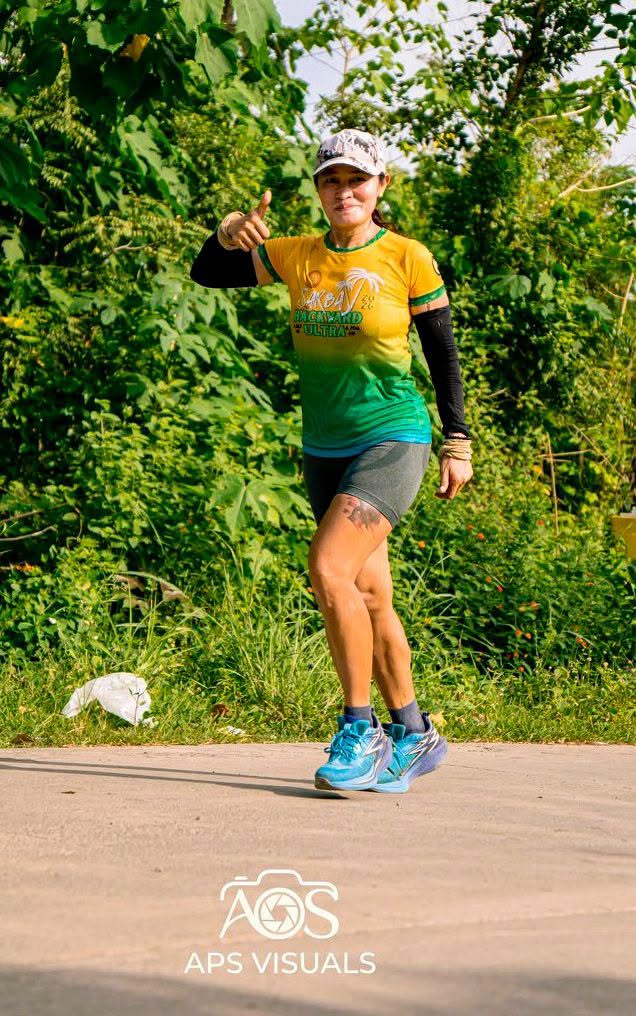 Irene Tan taking part in an outdoor road run