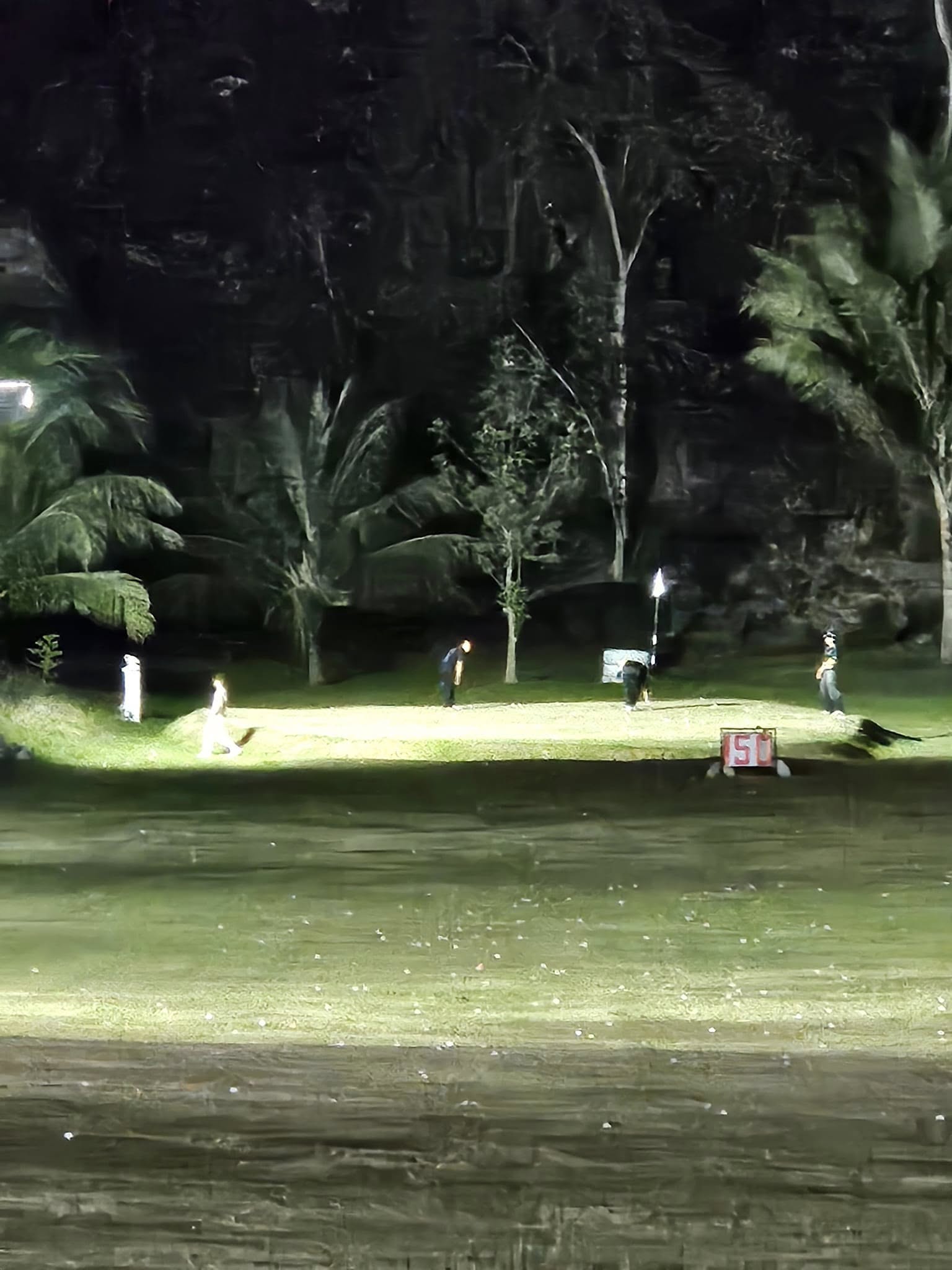 Illuminated driving range at J-Hills Golf Range and Restaurant