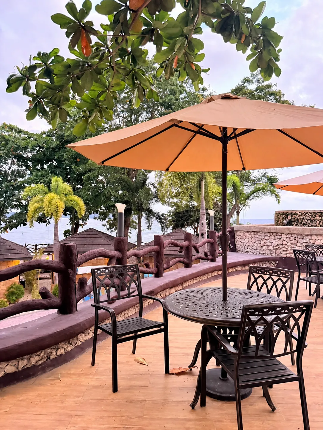 Seaside patio at Seascape View Resort